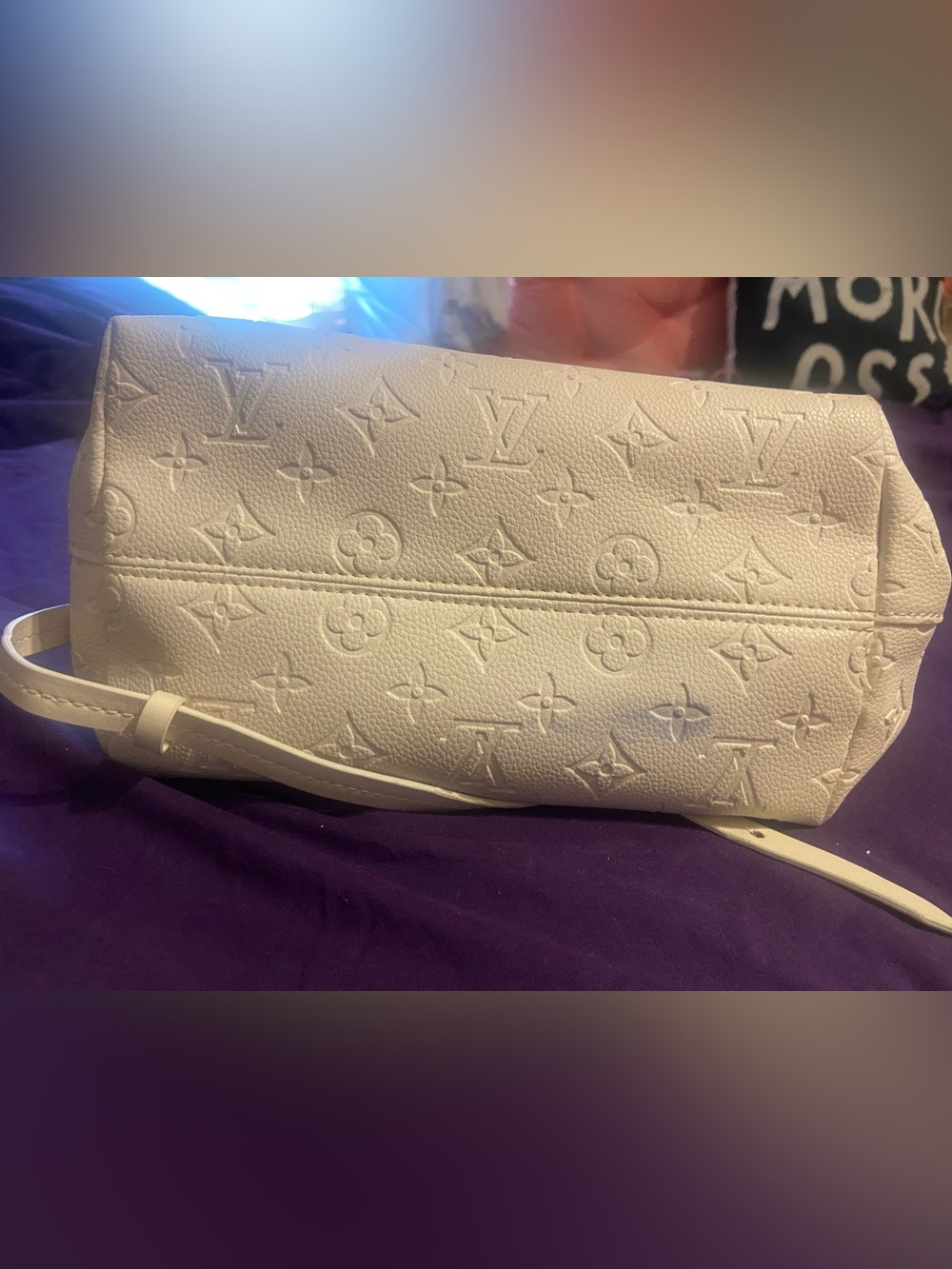 Cream Embossed Monogram Backpack - Picture 5 of 9